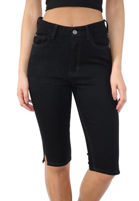 MYT Magic Shaping denim short met hoge taille voor dames, zwart