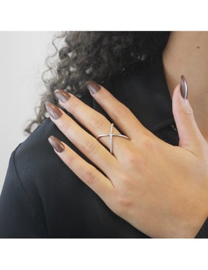 X Duo ring - Oostenrijks kristal