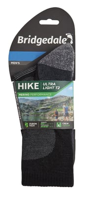 Bridgedale - Heren Wandelsokken Ultralight Merinowol - Zwart