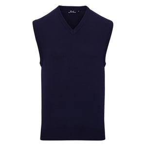 Premier Heren gebreid mouwloos sweatvest (Marine)