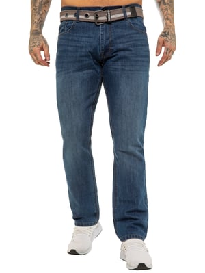 Enzo | Heren Designer Regular Fit Denim Jeans -Blauw
