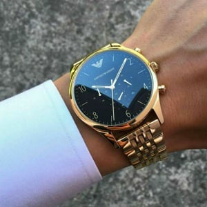 Emporio Armani AR1893 Beta herenhorloge met gouden chronograaf