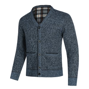 Herenvest met opstaande kraag met twee zakken en knopen voor winterblauw