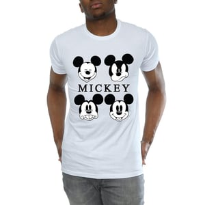 Disney Heren Vier hoofden Mickey Mouse Katoenen T-Shirt (Wit)