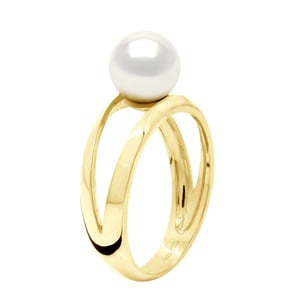 Ring - Geel Goud 375 - Echte Gecultiveerde Zoetwater Parel Rond 8-9 mm