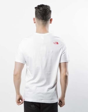 The North Face Heren Fine Short Sleeve T Shirt Wit/Rood