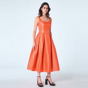 Fit-and-flare cocktailjurk van taft