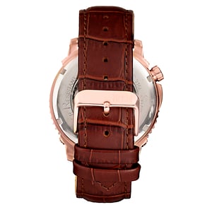 Reign Bauer automatisch semi-skelet lederen band horloge