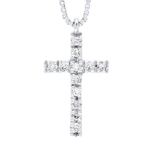 Kruis ketting Diamonds 0.070 Cts White Gold