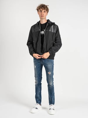 Les Hommes jas Windbreaker Mannen zwart