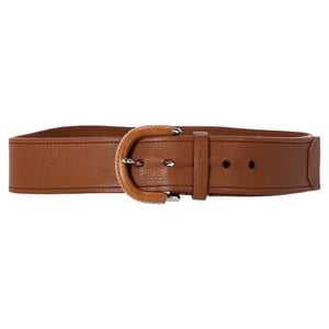 Prada Geribbeld Riem in Bruin Leer