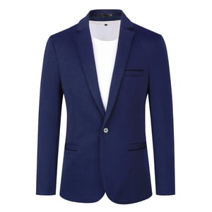 Heren colbert slim fit jas zakelijk dagelijks blazer donkerblauw