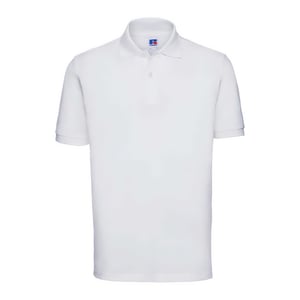 Russell Heren Klassiek Piqué Katoenen Polo Shirt (Wit)
