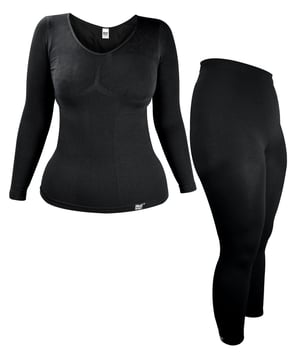 Heat Holders - Dames Thermisch Ondergoed Set - Top & Long Janes - Zwart