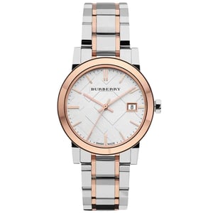 Burberry BU9105 The City Unisex Horloge Zilver/Roségoud