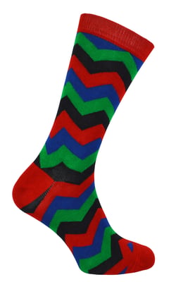 Mr Heron bamboesokken met nieuw patroon voor heren - Zig Zags (Rood)