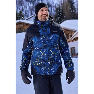Mountain Warehouse Heren Shadow II Printed Ski Jacket (Donkerblauw)