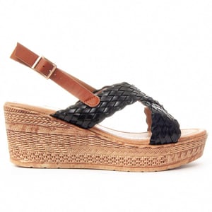 Montevita Wedge Sandalen Sandsum28 in Zwart