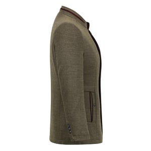Heren korte slim fit jas met opstaande kraag Business Casual wollen overjas Khaki
