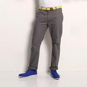 Asquith & Fox Heren Klassieke Casual Chinos/Trousels (Leisteen)