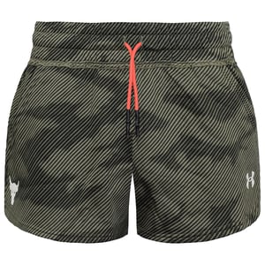 Under Armour Project Rock Shorts Groen Fleece Bedrukt voor Dames