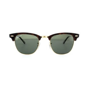 Ray-Ban Zonnebril Clubmaster 3016 990/58 Rood Havana Groen Gepolariseerd Grote
