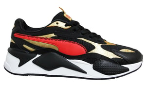 Puma RS-X3 CNY Zwart Rood Goud Laag Lace Up Heren Hardlooptrainers 373178 02