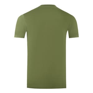 Aquascutum Large Bold London Aldis Brand Logo Army Green T-Shirt