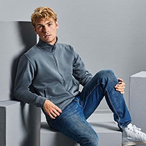 Russell Heren Authentic Full Zip Jacket (Konvooi Grijs)