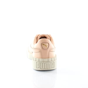 Puma Cali Emboss Cream Tan Leather Low Lace Up Damestrainers 369734 01