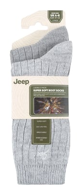 Dames Wandelsokken | Jeep | 2-Pack Hoogwaardige Polyester Hardloopsokken - Slate / Wit