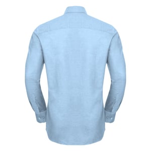 Russell Collectie Heren Lange Mouw Easy Care op maat gemaakt Oxford Shirt (Oxford Blauw)