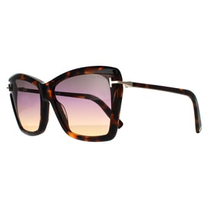 Tom Ford zonnebril Leah FT0849 55B Gekleurde Havana Smoke Gradiënt