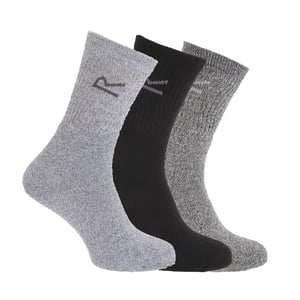 Regatta - Geweldige Outdoors Heren Katoenen Rich Casual Sokken (3 per Verpakking) (Grijs)