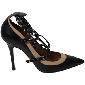 Valentino Studs Grommet Pumps in Zwart Leer