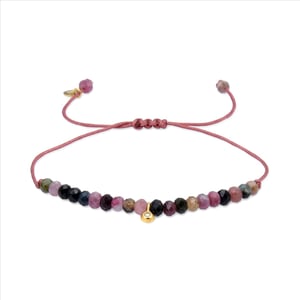Luxenter, Kasai armband in 925 sterling zilver en 18K geel goud verguld Veelkleurig kristal