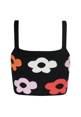 Mymo Top Dames Zwart Veelkleurig