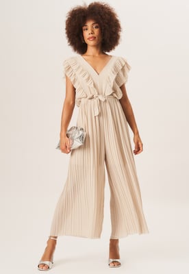 Geplooide culotte jumpsuit met ruches