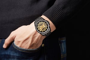Handgemonteerde Anthony James Limited Edition Mystique Automatisch Zwart