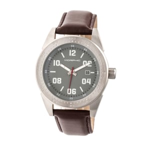 Morphic M63-serie horloge met leren band en datum