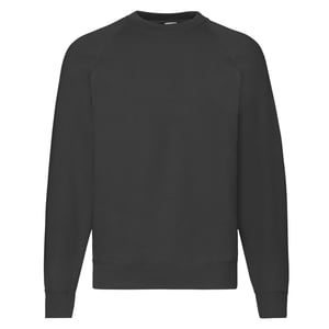 Fruit of the Loom Heren Klassiek Raglan Sweatshirt (Zwart)