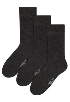 Steven - Heren 3 Paar Originele Merino Wollen Sokken | Lichtgewicht Boot Sokken - Houtskool