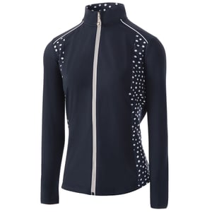 Island Green Dames/Dames Ritssluiting Drop Hem Top Layer (Marine / Wit)