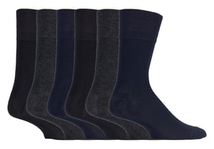 Set van 6 sokken zonder elastiek bamboesokken met zachte grip voor heren - SOMRM02