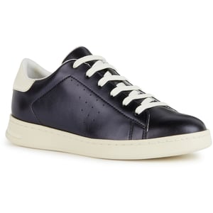 Geox D Jaysen B Leather Vrouwentrainers Dark Jeans/Optic White