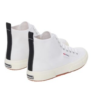 Superga Unisex 2750 Cotton Mid Cut High Tops voor volwassenen (Wit/Zwart/Avorio)