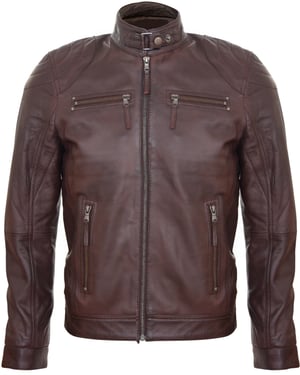 Leren biker racejack met rits