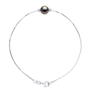 Diamond Bracelet 0060 Cts en Tahitian Pearl Ronde 8-9 mm 925