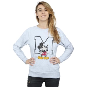 Disney Dames/Dames Klassiek M Mickey Mouse Sweatshirt (Heide Grijs)