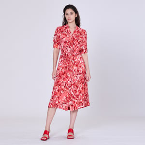 Klassieke shirtjurk met abstracte print